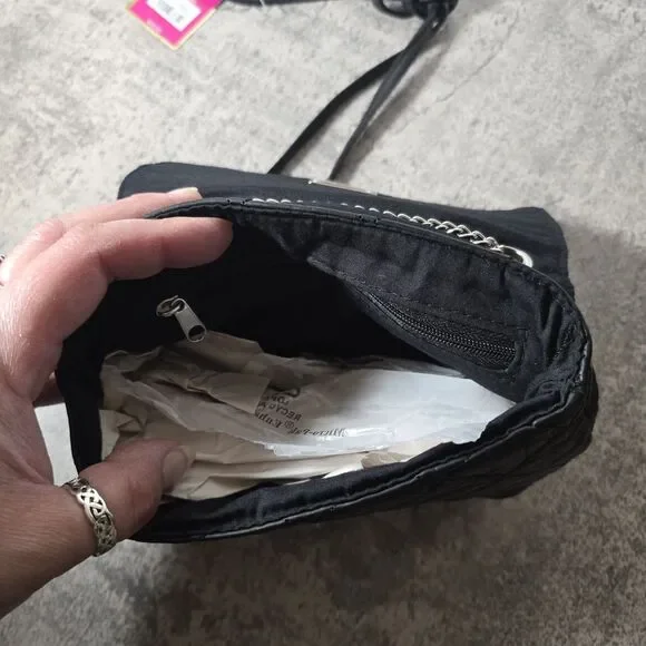 Vintage Y2K Candies Crossbody Bag Purse Quilted Metallic Black 2000s New - Picture 6 of 8